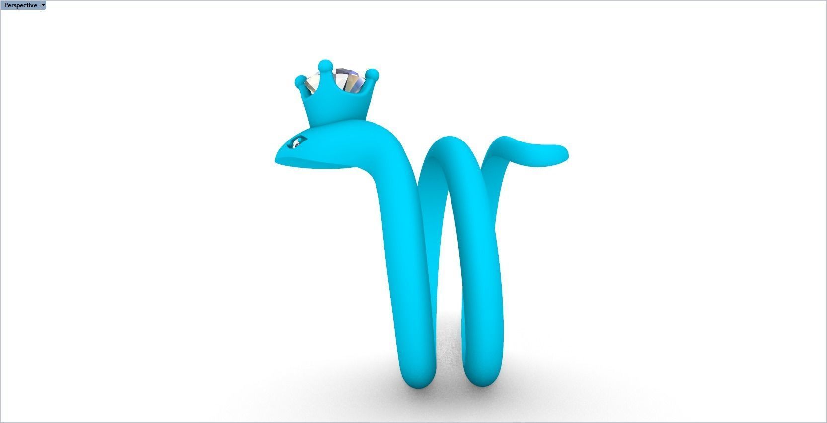 snake ring with crown 3D print model_31