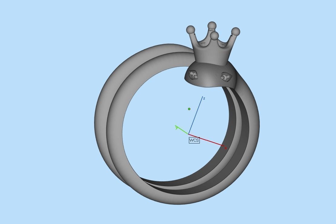 snake ring with crown 3D print model_32