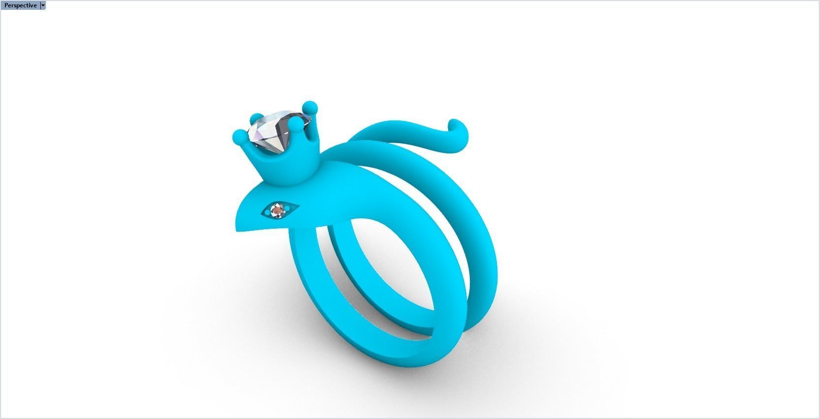 snake ring with crown 3D print model_24