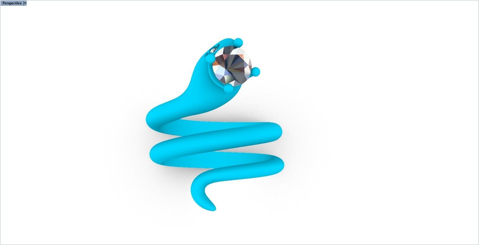 snake ring with crown 3D print model_29