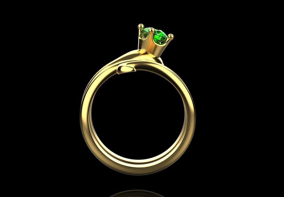 snake ring with crown 3D print model_9