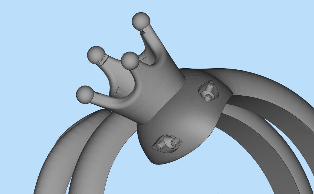 snake ring with crown 3D print model_40