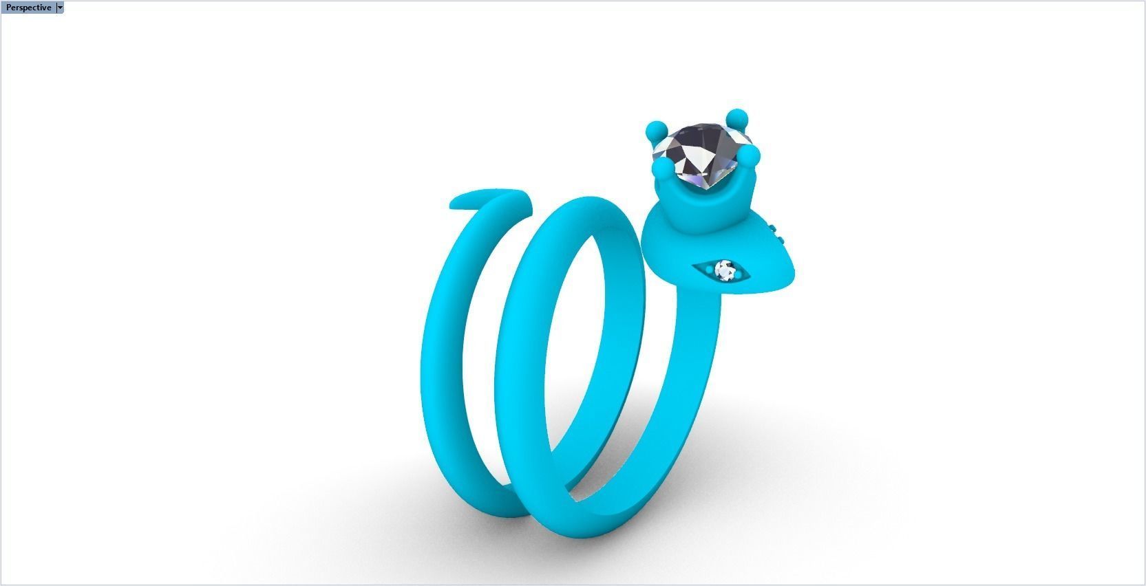 snake ring with crown 3D print model_25