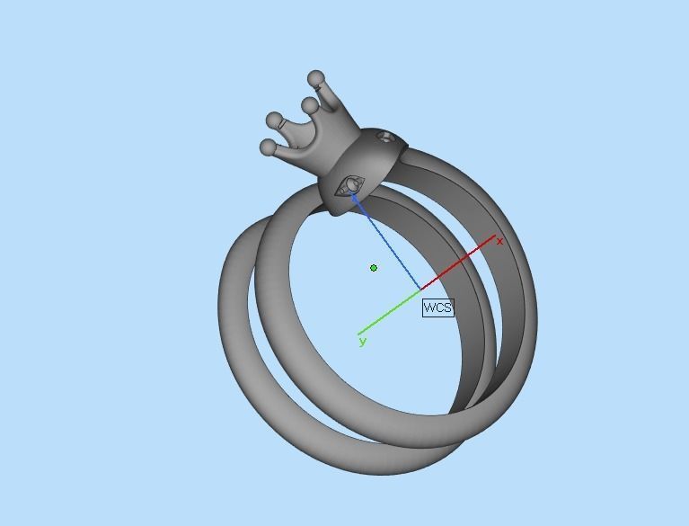 snake ring with crown 3D print model_38