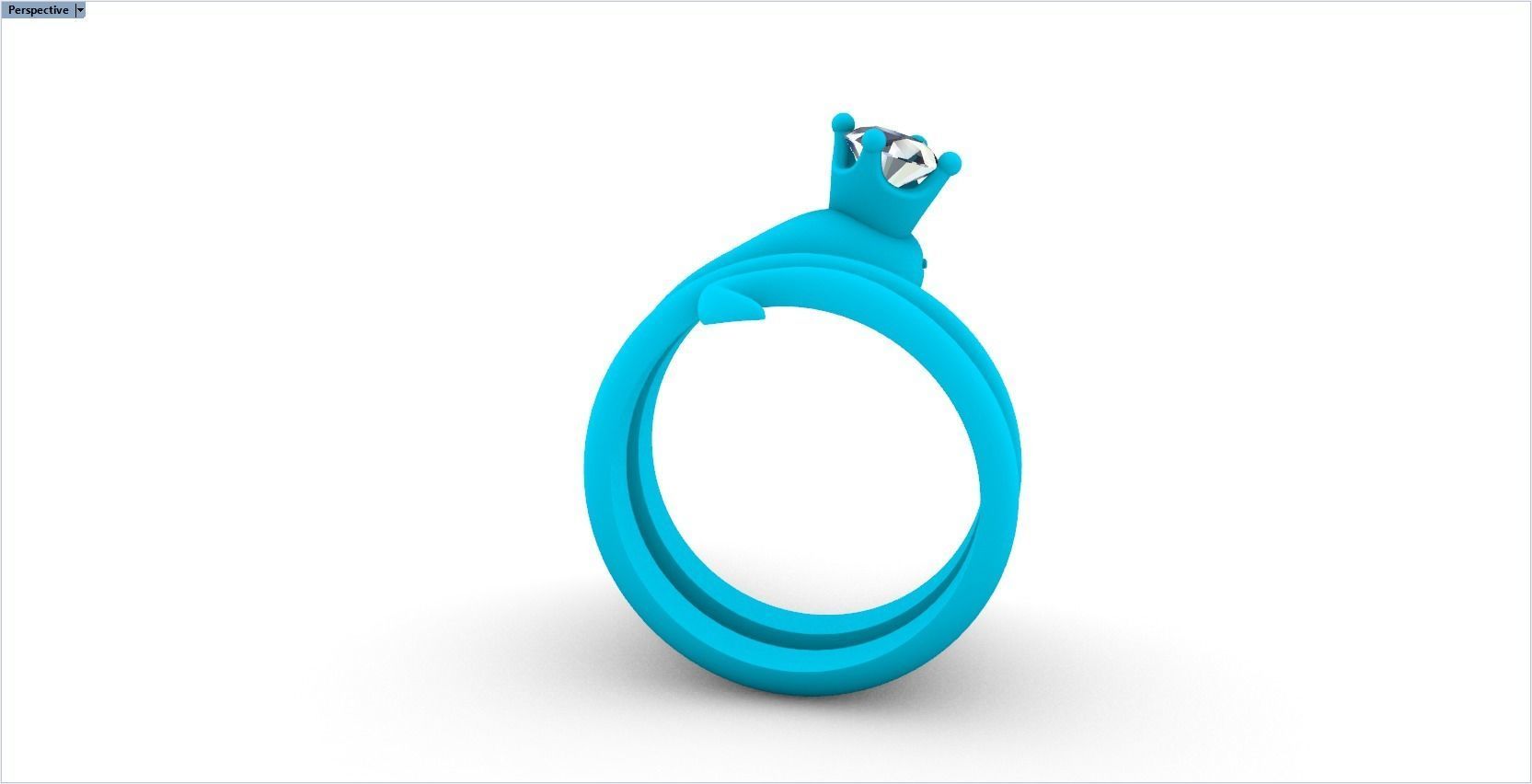 snake ring with crown 3D print model_27