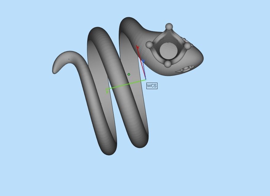 snake ring with crown 3D print model_41