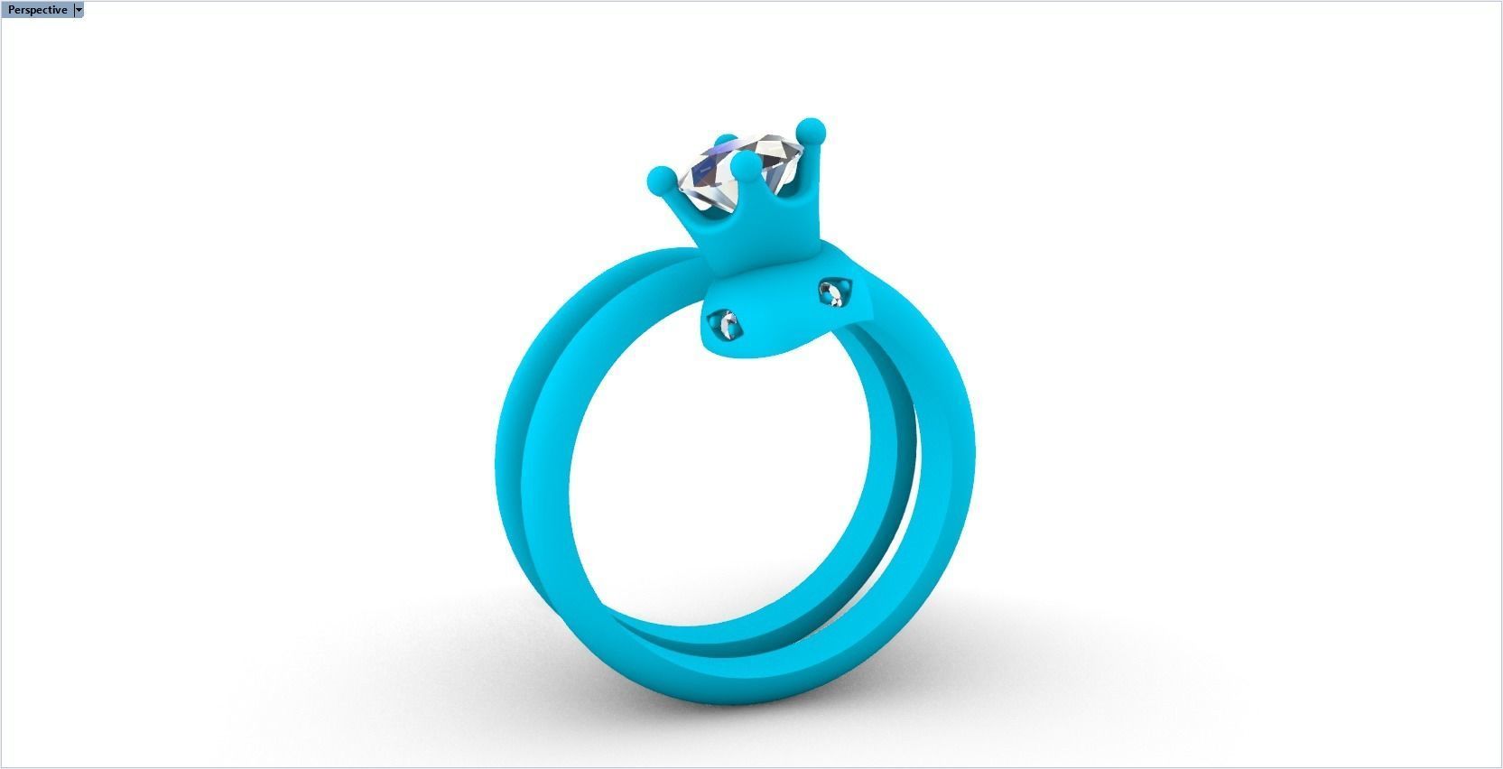 snake ring with crown 3D print model_26