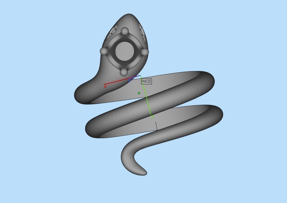 snake ring with crown 3D print model_36
