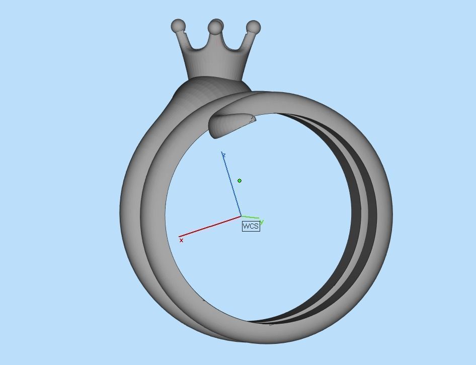 snake ring with crown 3D print model_35