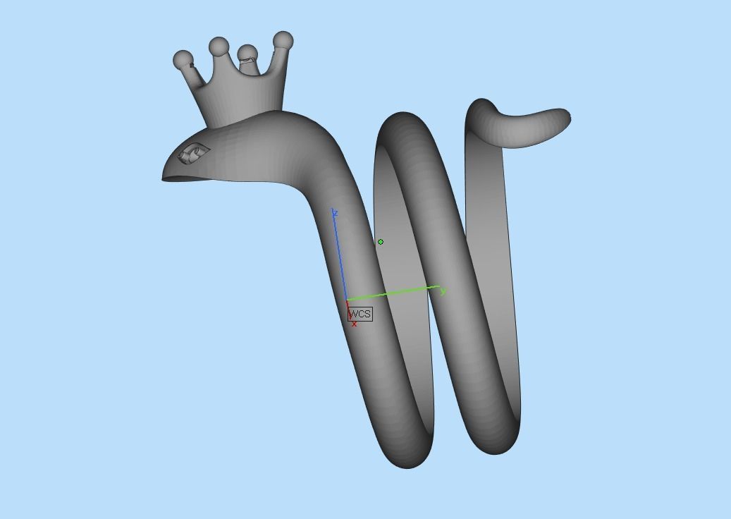 snake ring with crown 3D print model_34
