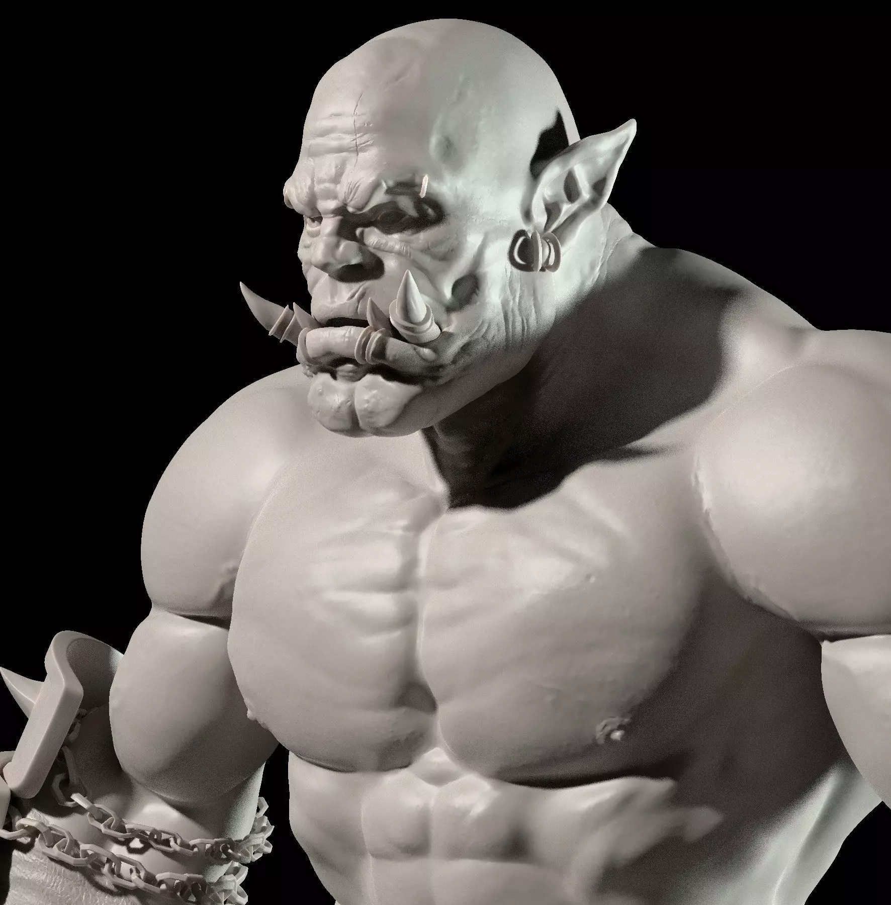 Orc Character and Axe Weapon 3D model