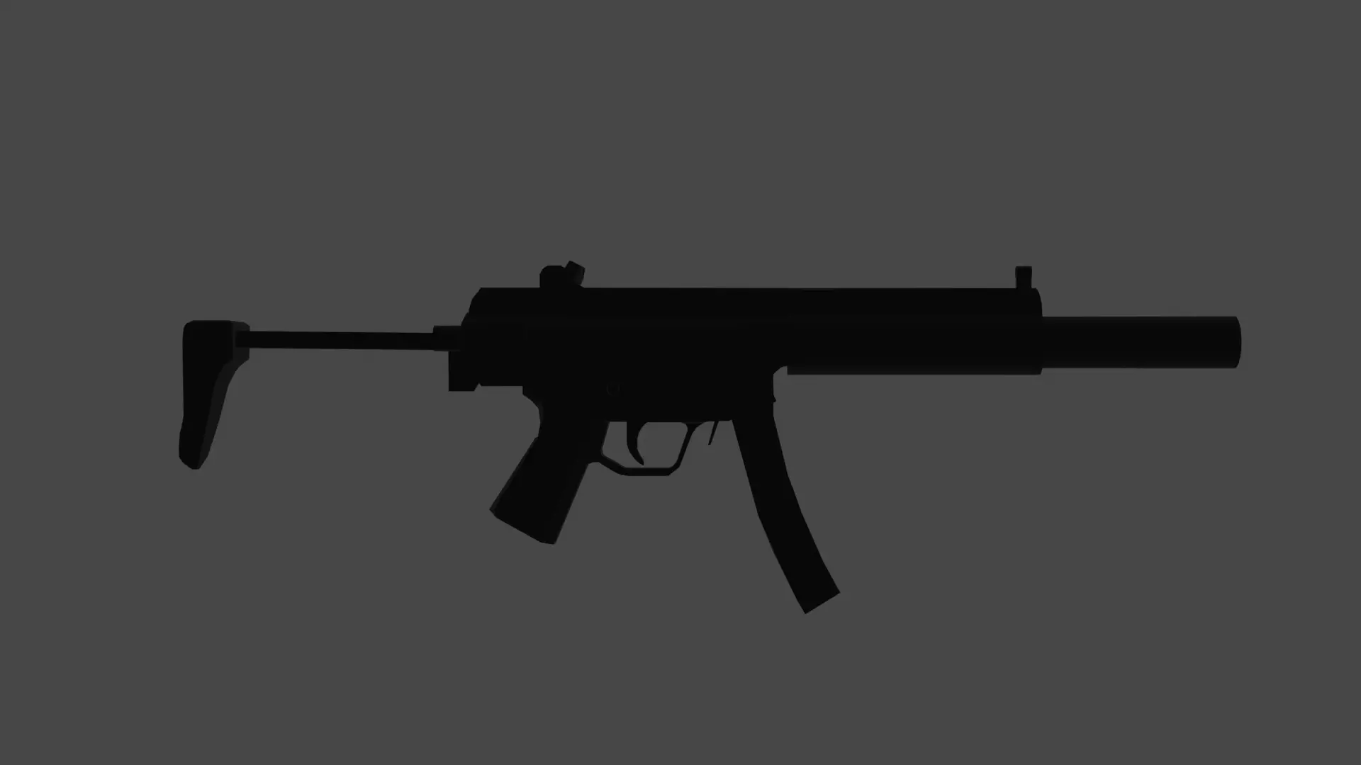 Lowpoly MP5SD smg Low-poly 3D model_0