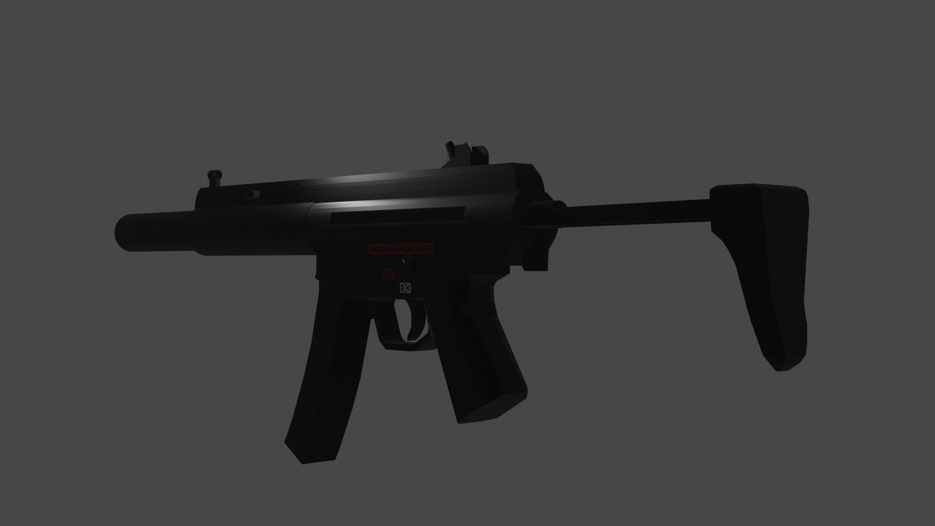 Lowpoly MP5SD smg Low-poly 3D model_2