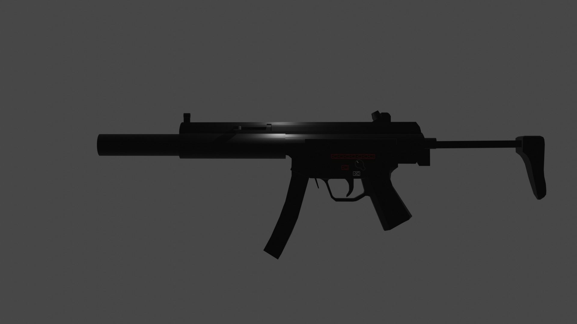 Lowpoly MP5SD smg Low-poly 3D model_1