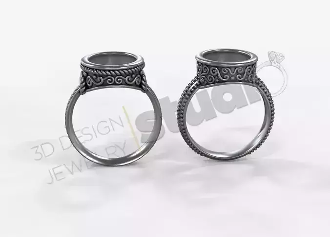Highly detailed Byzantine ring 3d model