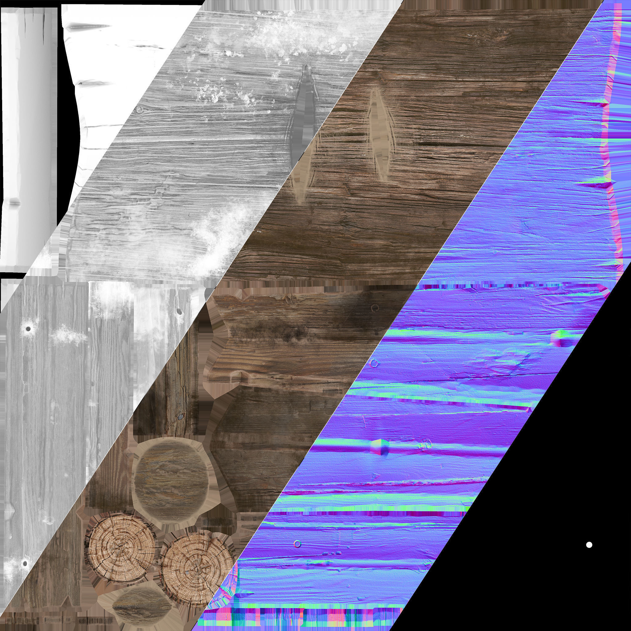 Large Set of Lumberjack and Firewood Low-poly 3D model_39