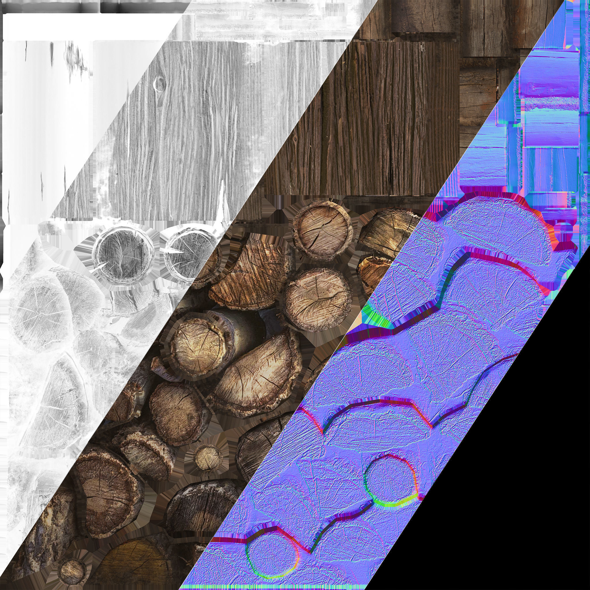 Large Set of Lumberjack and Firewood Low-poly 3D model_21