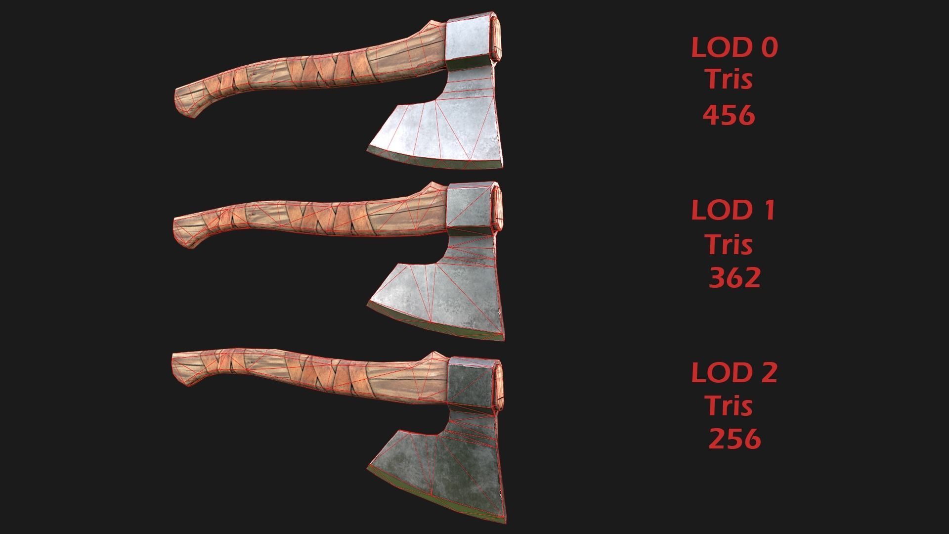Large Set of Lumberjack and Firewood Low-poly 3D model_10