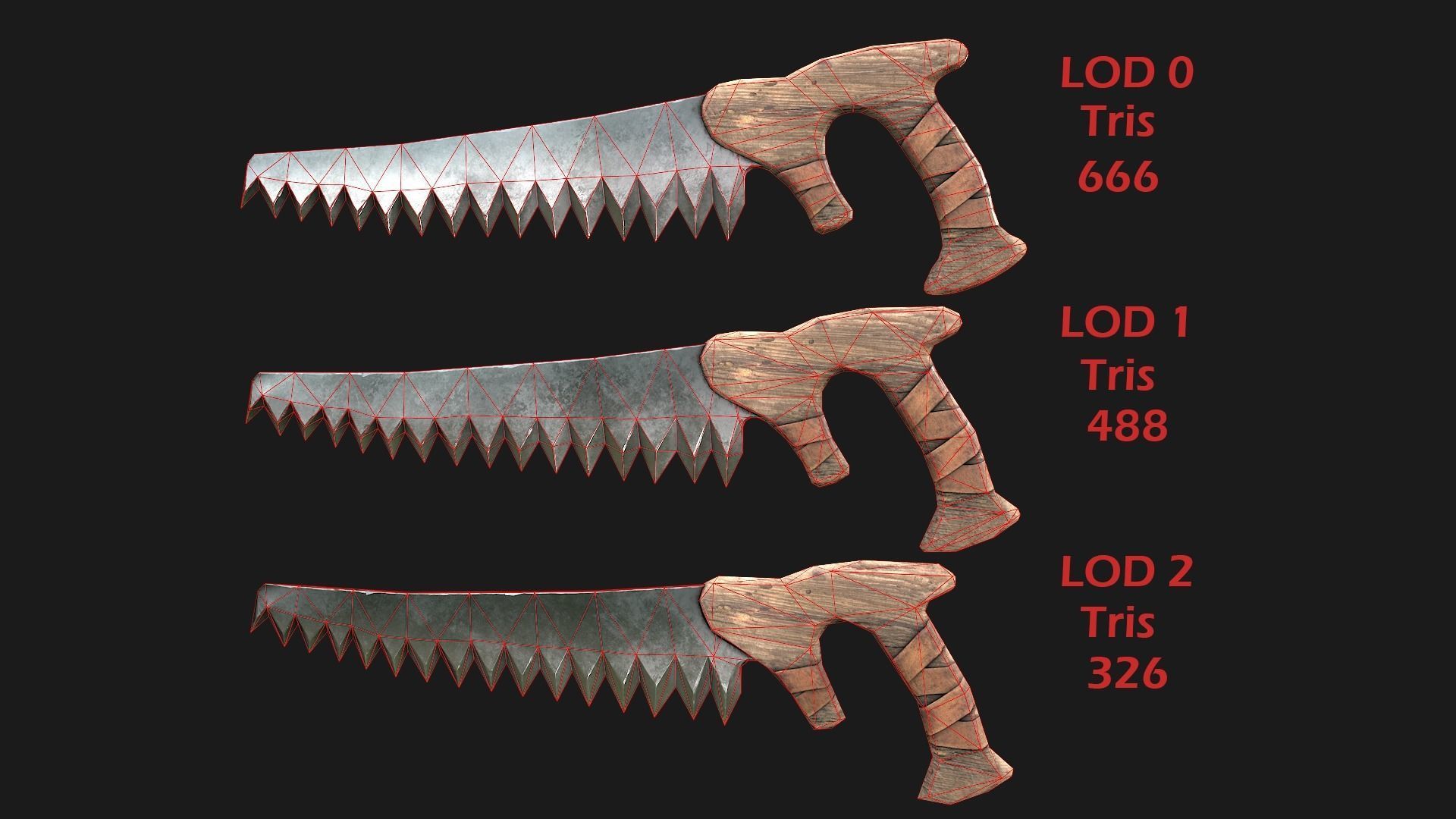 Large Set of Lumberjack and Firewood Low-poly 3D model_9