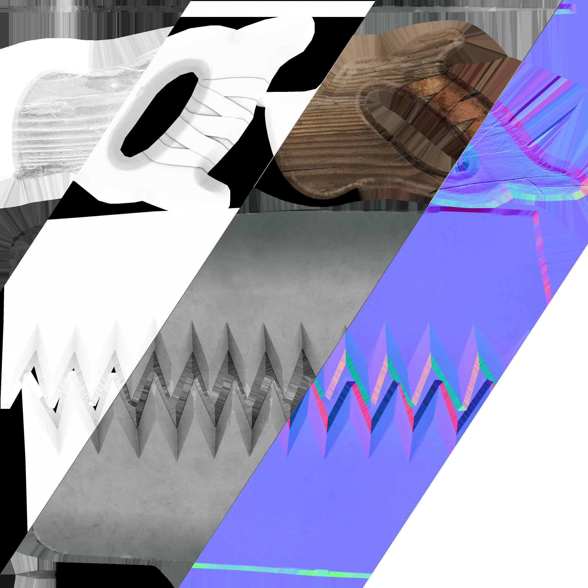 Large Set of Lumberjack and Firewood Low-poly 3D model_13