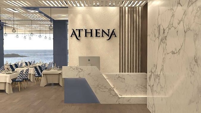 modern Greek restaurant  design  3D print model