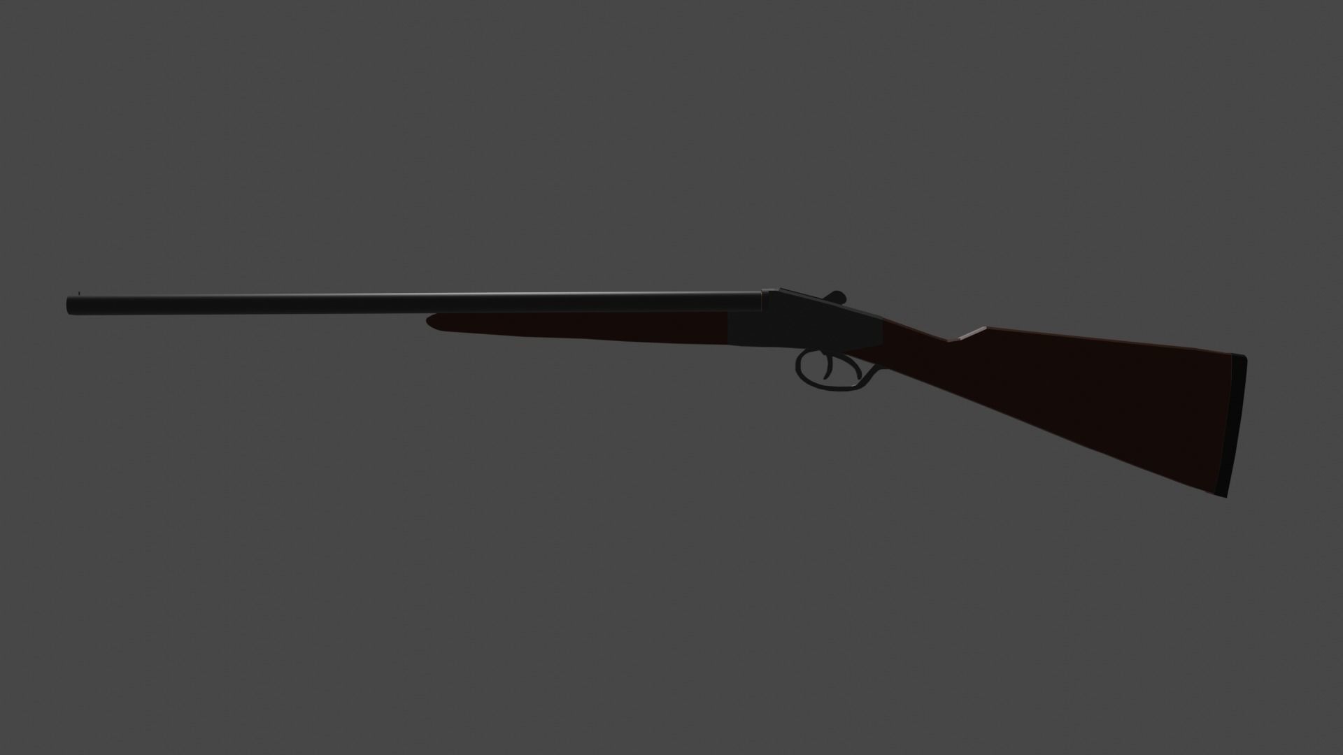 Lowpoly double-barrel shotgun Low-poly 3D model_2