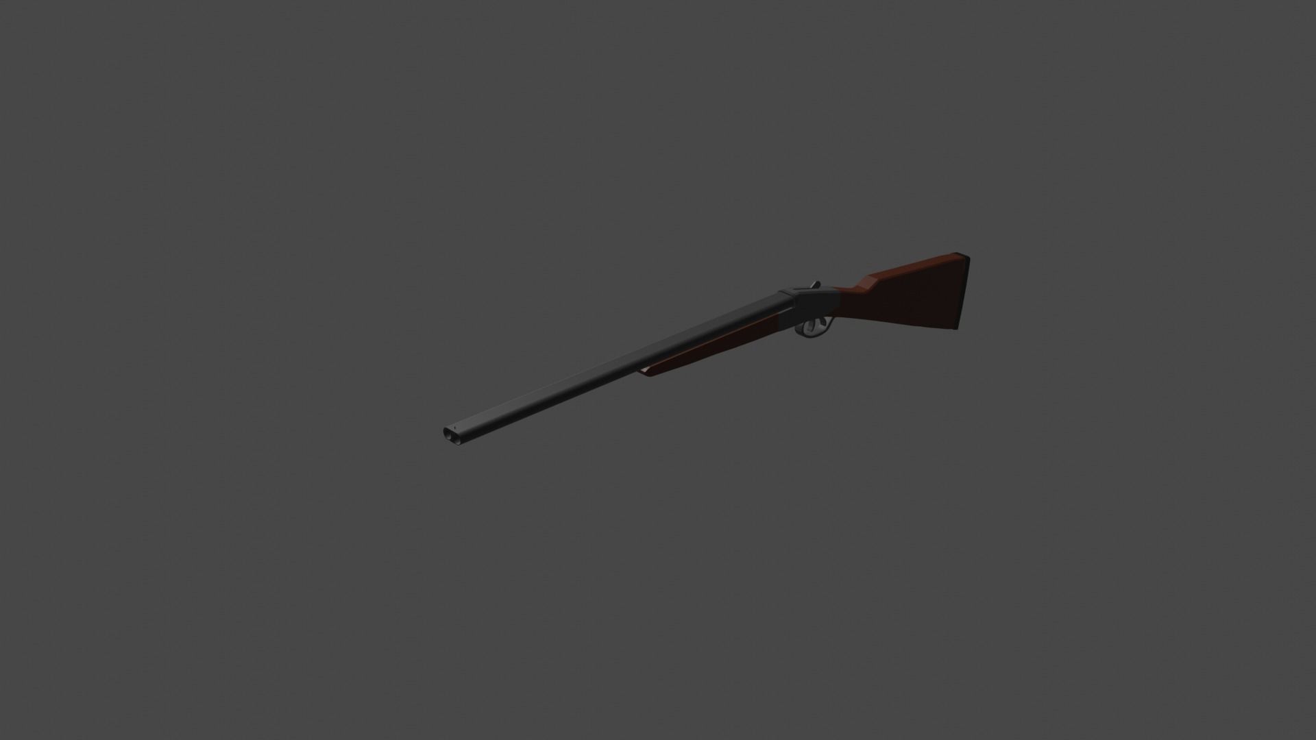 Lowpoly double-barrel shotgun Low-poly 3D model_1