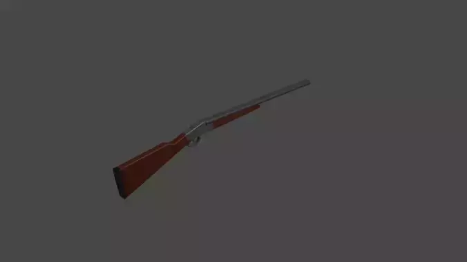 Lowpoly double-barrel shotgun