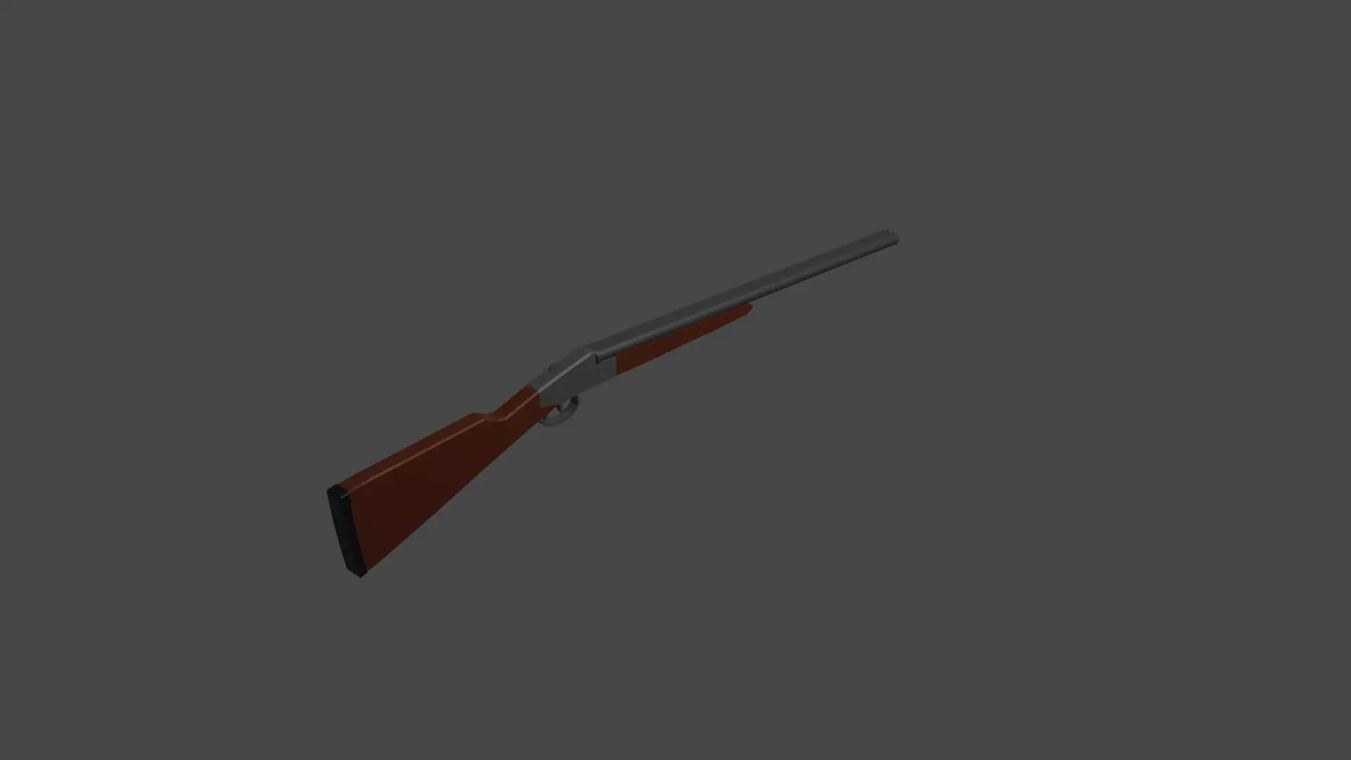 Lowpoly double-barrel shotgun Low-poly 3D model_0