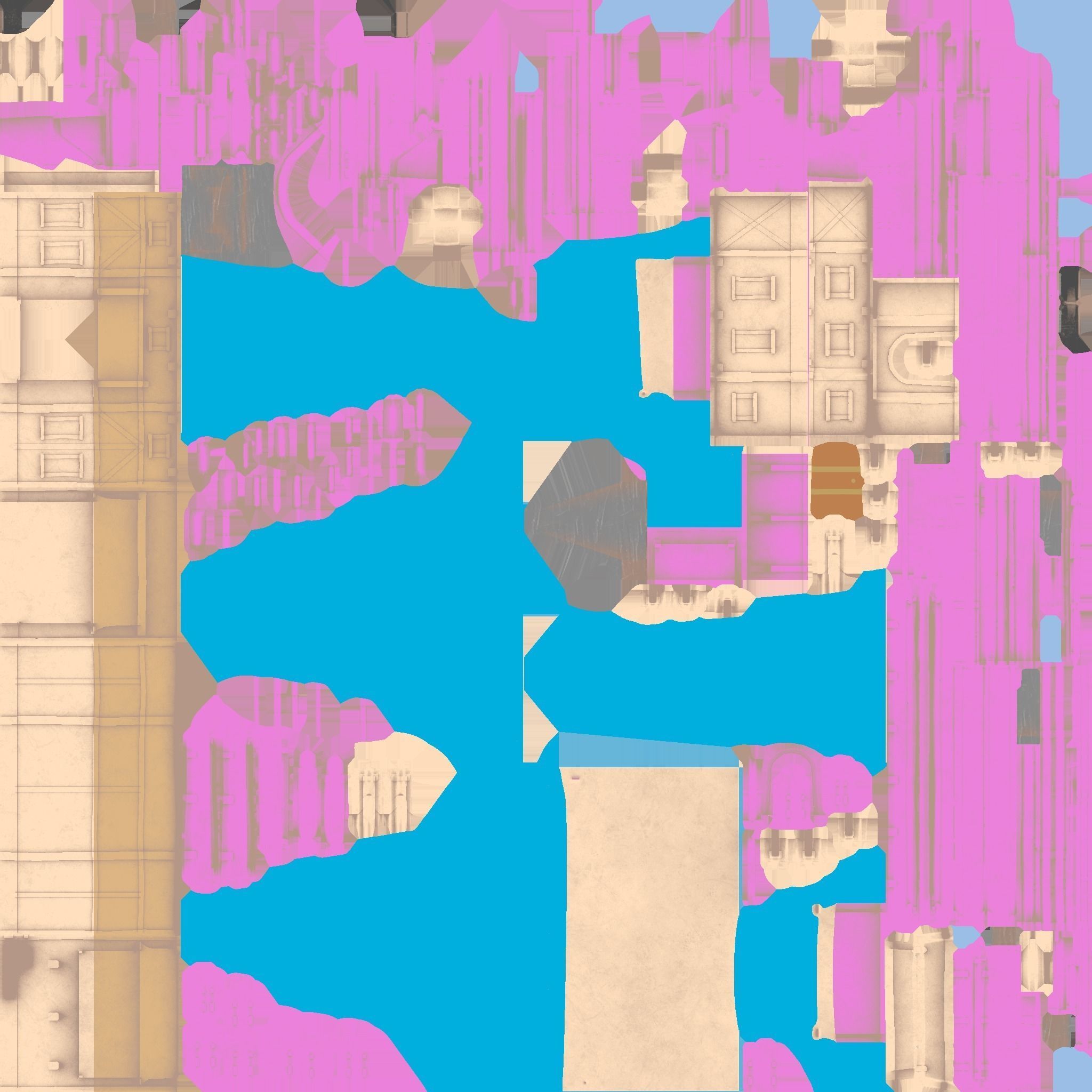 Medieval Building A02 Cartoon Pink - Scenery Backdrop House Low-poly 3D model_20