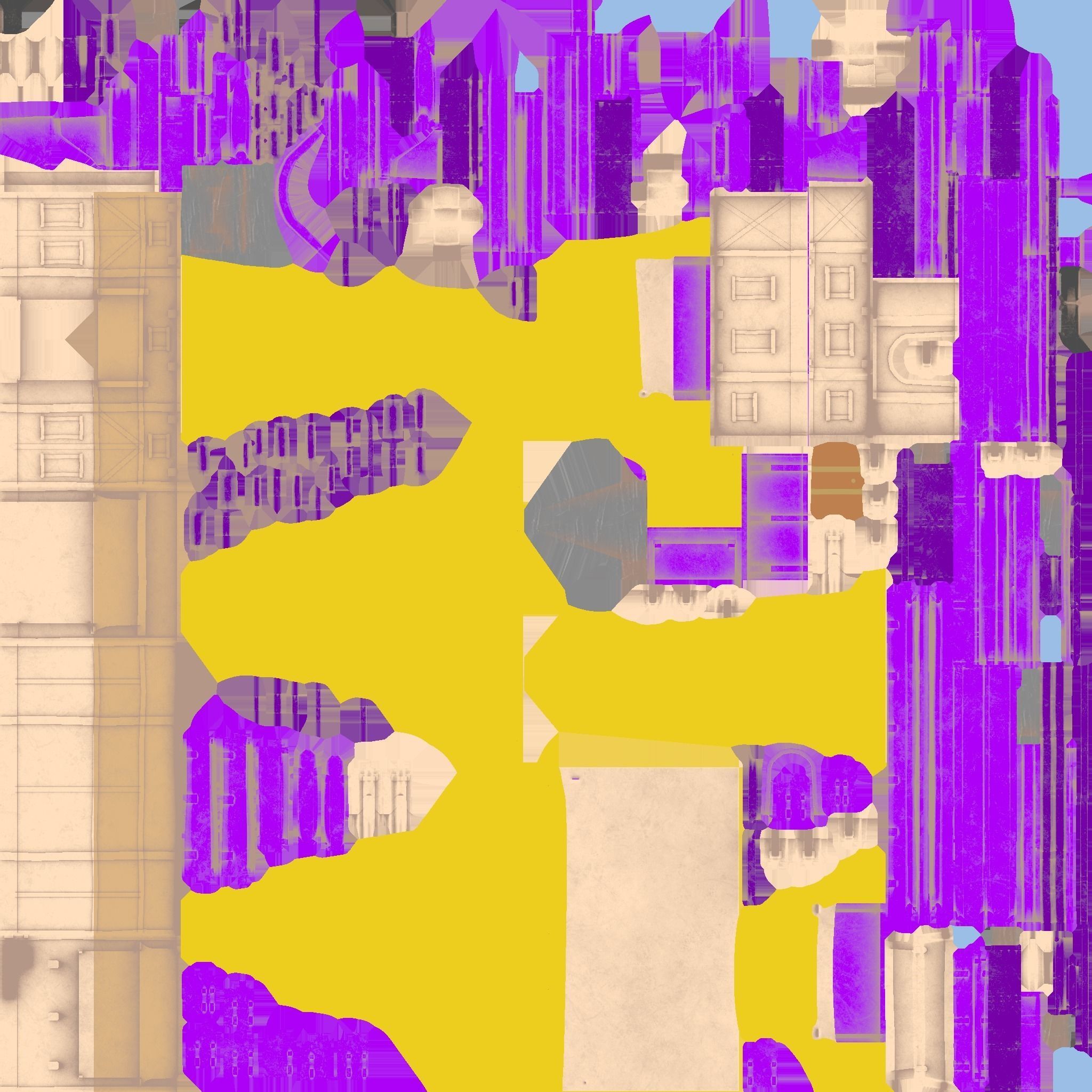 Medieval Building A03 Cartoon Purple - Scenery Backdrop House Low-poly 3D model_20