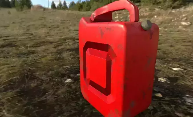 Game ready low poly gasoline can