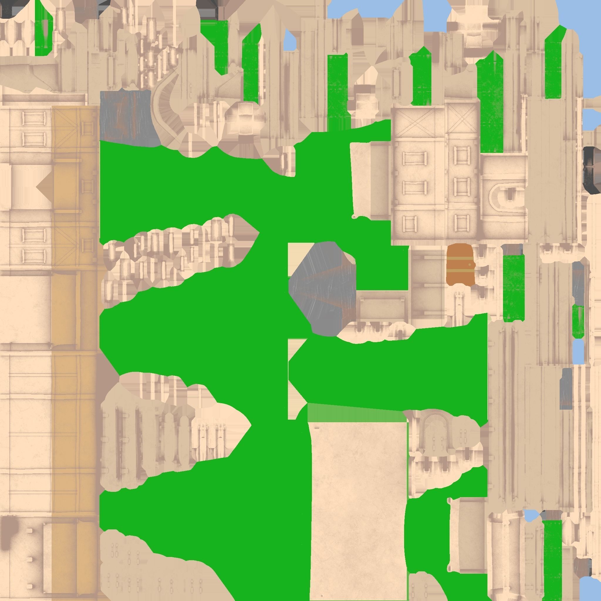 Medieval Building A12 Cartoon Green - Scenery Backdrop House Low-poly 3D model_20