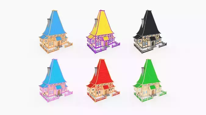 06 Medieval Building A Cartoon Collection - Scenery Backdrop