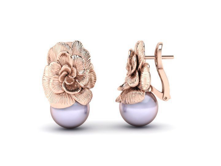 3D model earrings Carrera y Carrera Gardenias 3D print model_4