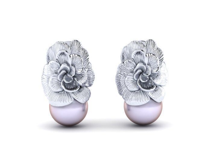 3D model earrings Carrera y Carrera Gardenias 3D print model_2