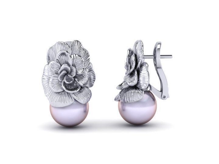 3D model earrings Carrera y Carrera Gardenias 3D print model_5