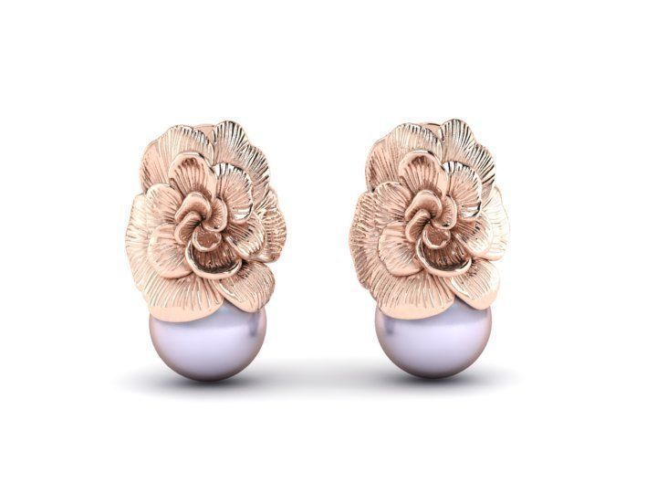3D model earrings Carrera y Carrera Gardenias 3D print model_3