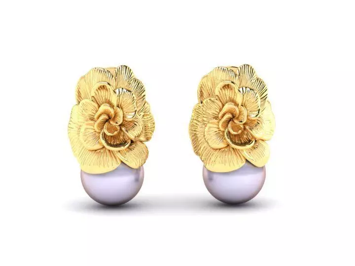 3D model earrings Carrera y Carrera Gardenias 3D print model_0