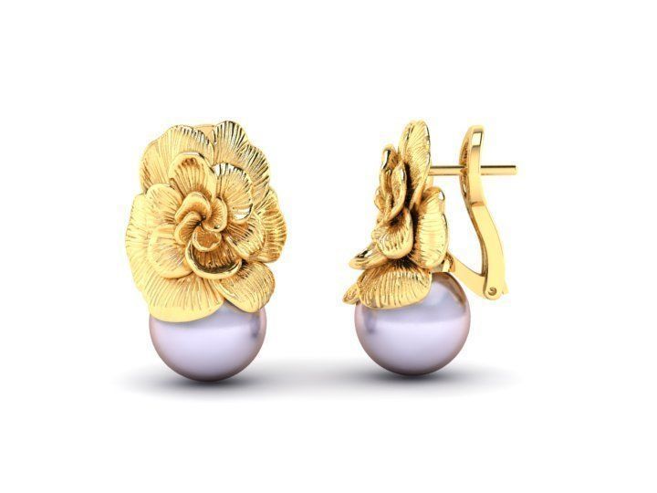 3D model earrings Carrera y Carrera Gardenias 3D print model_1