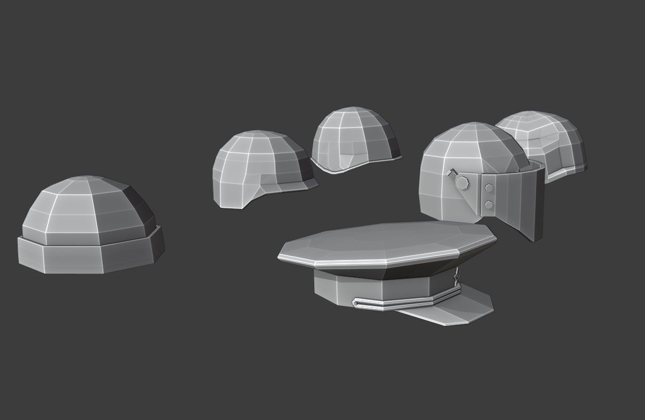 3D model Helmets And Hats Low Poly Pack VR / AR / low-poly | CGTrader