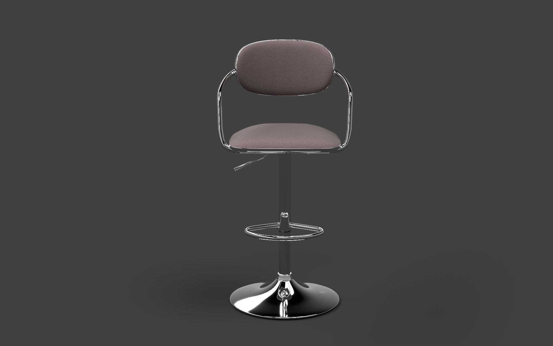 Adjustment Stool Low-poly 3D model_2