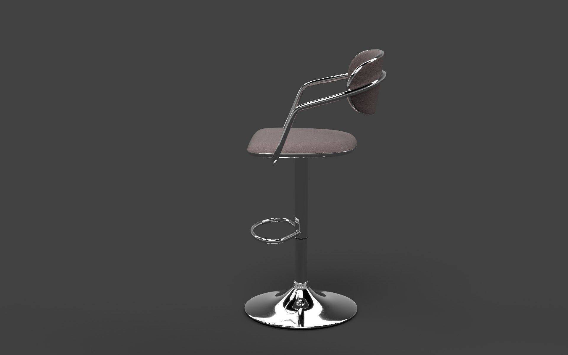 Adjustment Stool Low-poly 3D model_3