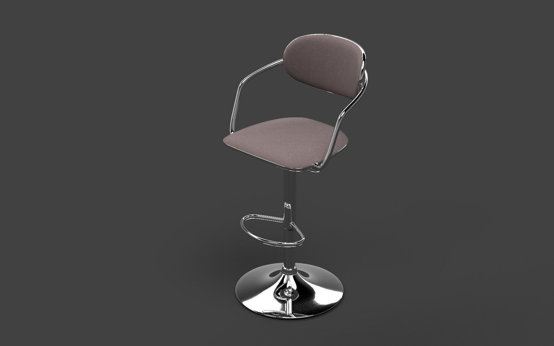 Adjustment Stool Low-poly 3D model_11