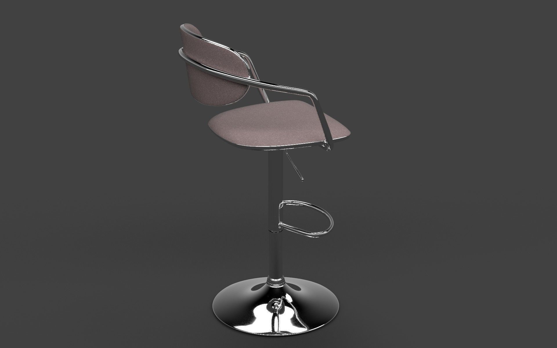 Adjustment Stool Low-poly 3D model_5