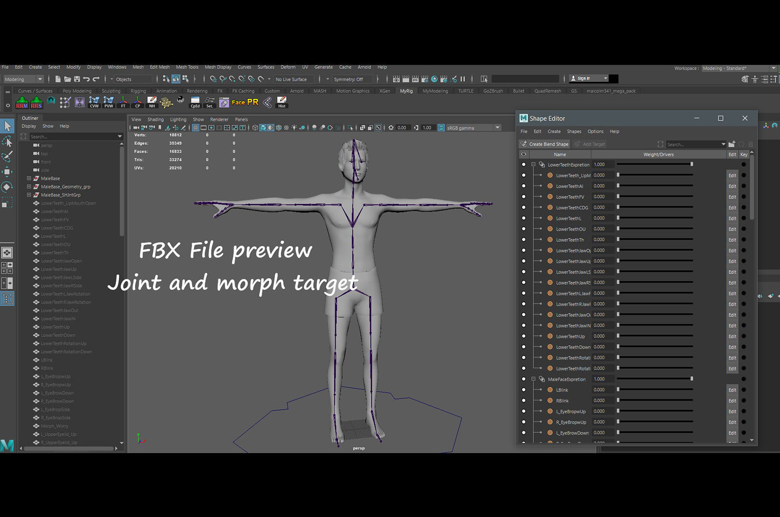 Male Base Rig  Low-poly 3D model_29