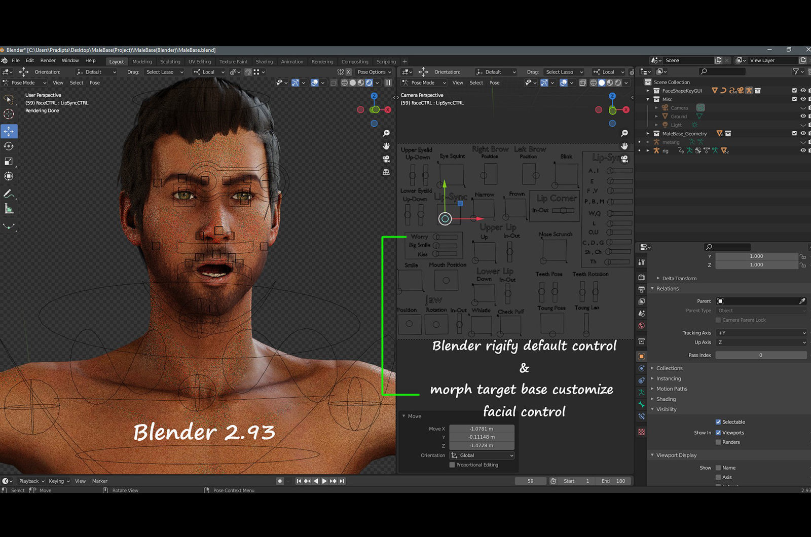 Male Base Rig  Low-poly 3D model_28