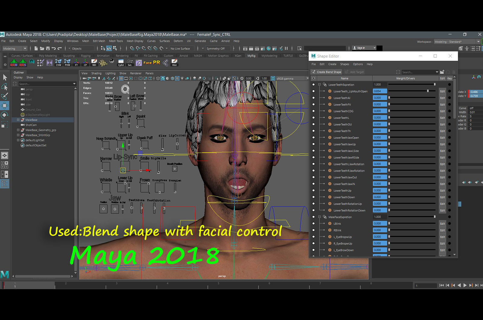 Male Base Rig  Low-poly 3D model_26