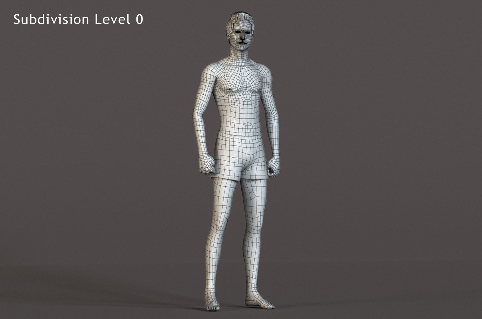 Male Base Rig  Low-poly 3D model_17