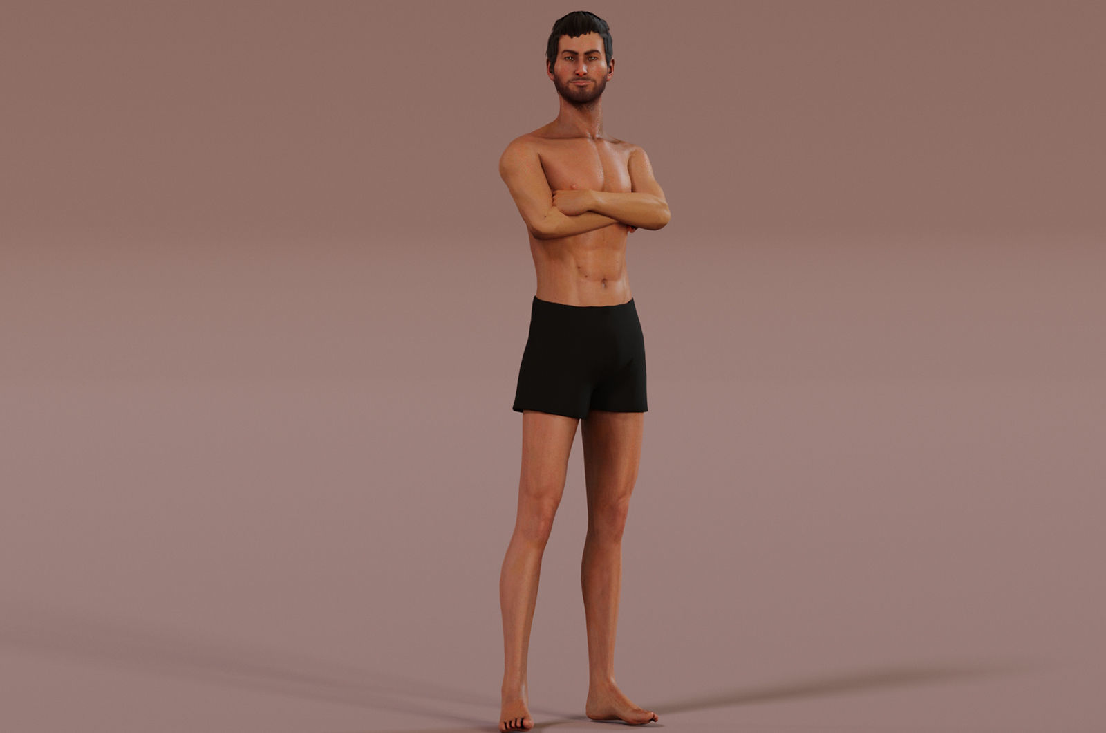 Male Base Rig  Low-poly 3D model_5